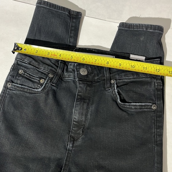 Lovers and Friends Mason Hi-Rise Skinny black sz 24 open knee denim jeans - Picture 3 of 10
